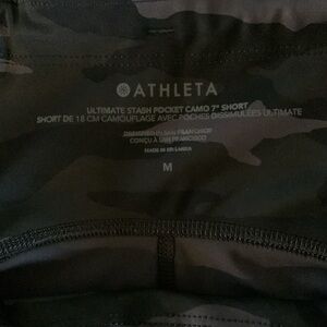 Athleta Ultimate Stash Pocket 7” Camo Short with matching tank top